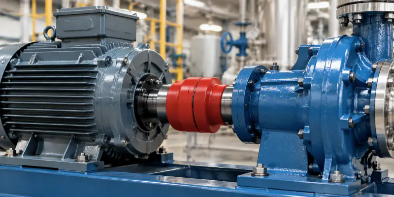 NM coupling installed between motor and pump